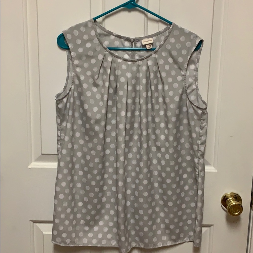 Gray and white blouse